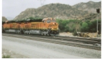 BNSF 7466 and BNsf 7463 pull the grade towards Barstow, CA